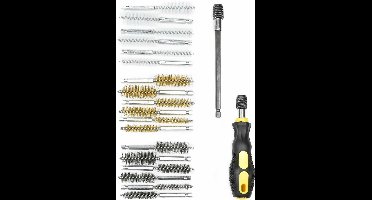 Hofftech Borstelset - Nylon, Staal en Messing - 18-delig - Verschillende Maten