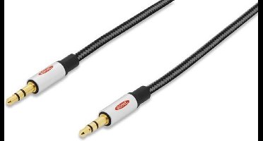 Ednet 84540 audio kabel 1,5 m 3.5mm Zwart, Zilver
