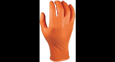 Grippaz 2-zijdige draagbare nitril wegwerp handschoenen type 246 - extra sterk - oranje - vishuidstructuur - maat M/8