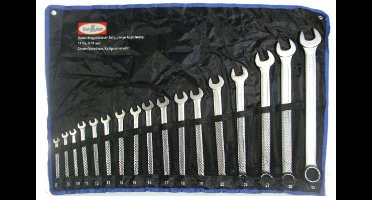 Ring-steeksleutelset 17-dlg. extra lang, 8 - 32 mm, CV, mat gepolijst
