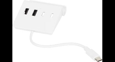 Lab31 USB Hub - Voorzien van USB C & USB A Poorten - Wit - Smartphone Houder