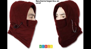 Heble® - Unisex Rode Fleece Bivakmuts/Wintermuts/Motormasker/Balaclava/Wintersport