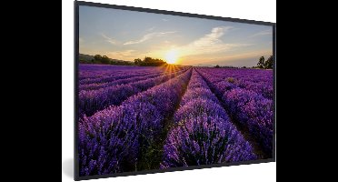 PosterMonkey - Poster - Fotolijst - Lavendel - Zon - Landschap - Bloemen - Kader - 30x20 cm - Posterlijst - Poster met frame - Poster lavendel - Foto in lijst - Poster natuur