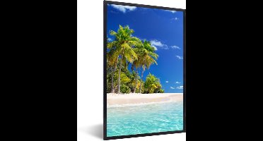 PosterMonkey - Poster met frame - Fotolijst - Strand - Zee - Palmboom - Posterlijst - 20x30 cm - Kader - Wanddecoratie - Poster natuur - Poster - Woonkamer