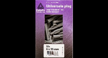 Deltafix universeelplug met kraag grijs 8 x 50 mm 50 st.