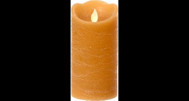 Lumineo LED kaars/stompkaars - bruin - D7,5 x H15 cm - met timer