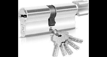 Profielcilinder slotcilinder cilinderslot 30/30 knopcilinder deurslot - incl. 5 sleutels - enkel - Lengte: 60mm, A:30 B:30-1er Set