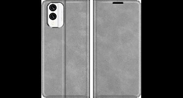 Just in Case hoesje geschikt voor Nokia X30 - Hoesje met Pasjeshouder - Luxe Book Case - Grijs