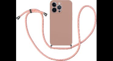 Just in Case hoesje met koord geschikt voor iPhone 13 Pro Hoesje met Koord - Siliconen Color Backcover - Roze