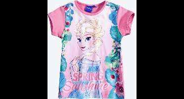 Disney Frozen T-shirt - Spring Sunshine - roze - maat 128 (8 jaar)