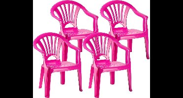 Plasticforte Stoeltjes voor kinderen - 6x - roze - 50 cm - voor binnen en buiten - kunststof