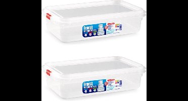 Plasticforte vershoudbakje - 8x - met deksel - 26 x 18 x 7 cm - 1.6L - meal prep bakjes