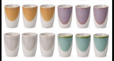 Beker aardewerk - 280ml - 4 assorti - set/12