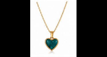ketting met hartje - verguld - Stijlvolle ketting - Goudkleurig - Roestvrijstalen -Cadeau Voor Vrouwen- cadeau -Valentijn - Liefde - Verrassing