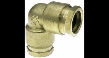 Huot BSN Messing Haakse Knelkoppeling 90° - FF 5/4" x 5/4" (1 1/4 inch) - Voor Socarex / LDPE Waterleiding - Model 9009.N33