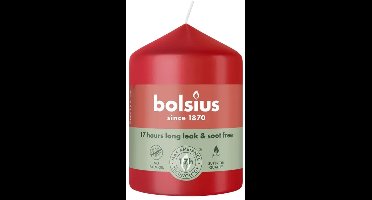 Bolsius Stompkaars Delicate Red Ø58 x 80 mm – 17 Branduren – 6 Stuks – Rode Sfeerkaarsen