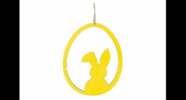 Ei Hanger Open Rabbit Geel 16x,3xh20cm Ovaal Hout