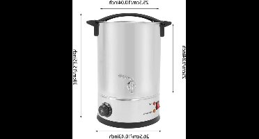 Elektrische Wax Smeltoven - Wassmeltpot - Wax Melter - Kaarsen Smeltpot - 1200W - RVS - Temperatuurregeling - 12L - Zilver