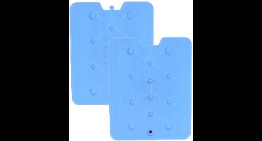 Excellent Houseware Koelelement Ice Pack - 2x - blauw - plat - polyethyleen - 900 gram - 32 x 25 x 1 cm - schijf