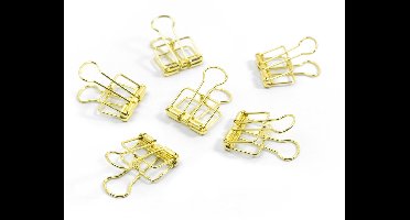 Binder clips - set of 6 golden