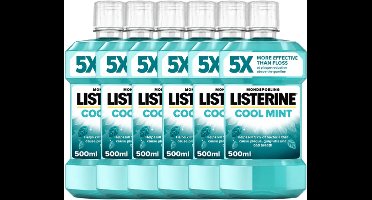 Listerine Cool Mint Mondwater - 6 x 500 ml - Intense Frisheid