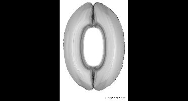 ESPA - Enorme zilverkleurige aluminium cijfer ballon - cijfer " 0 "
