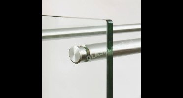 Houtrek glas - rvs - H140/B35/D30