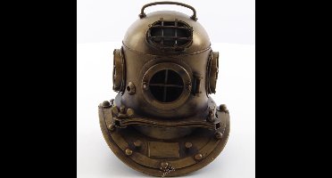 Klein formaat oude helm voor duiker - duikershelm - blik
