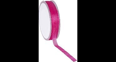 Fuchsia Organza lint 10 mm / 50 mtr.