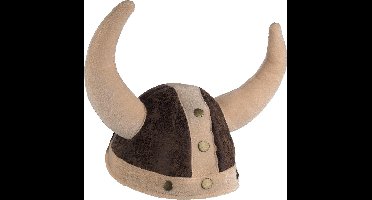 Vegaoo - Bruine soepele viking helm voor volwassenen