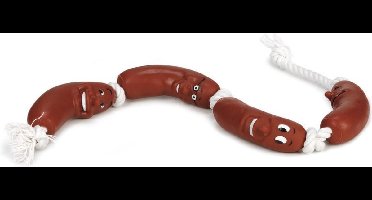 Beeztees Worstjes+Touw - Hondenspeelgoed - Vinyl - 65x5,5x3,5 cm