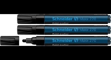 Schneider lakmarker - Maxx 270 - 1-3 mm - zwart - 3 stuks - S-127001-3
