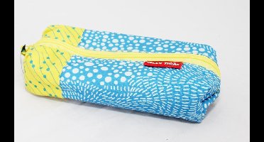 Hello There - pennenetui - hoekig - blauw/geel