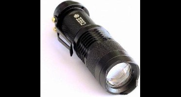 Torch LED 300 Lumens zaklamp mini black 9,3 CM