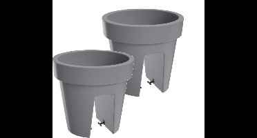 Bloembak Balkonbak Lofly Railing 25x25x23cm STEENGRIJS Prosperplast / 2 STUKS ! /