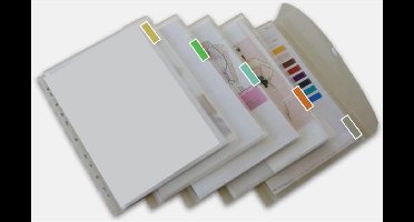 10x EXXO-HFP - #35561 - A4 INDEX Ringband Documententas - 20mm cap. - Kleurloos