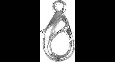 Karabijnsluiting, l: 12 mm, verzilverd, SP, 100 stuks