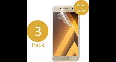 3x Screenprotector geschikt voor Samsung Galaxy A7 (2017) - Glas PET Folie Screenprotector Transparant 0.2mm 9H (Full Screen Protector)