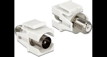 Keystone F-connector vrouwelijk - verzonken Coax mannelijk module wit