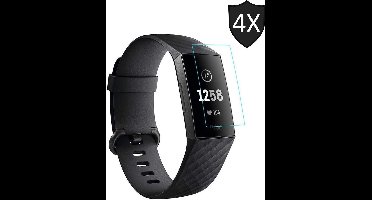 Screenprotector geschikt voor Fitbit Charge 3 van iCall - Crystal Clear - 4 stuks