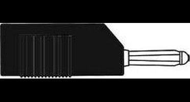 MATING CONNECTOR 4mm WITH LONGITUDINAL OR TRANSVERSE CABLE MOUNTING, WITH SCREW / BLACK (BSB 20K) (HM1400)