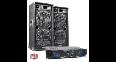 Complete geluidsinstallatie - DJ set met versterker en speakers - 1000W