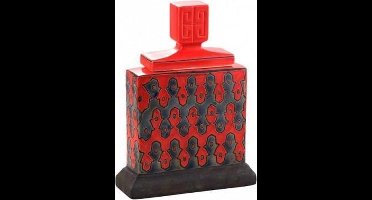 Retro Pot met deksel van PTMD in rood, 29 x 21 x 7 cm