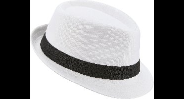 Vegaoo - Witte deukhoed met zwarte band voor volwassenen