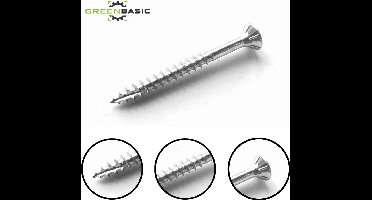 Proftec spaanplaatschroef 3,5x30mm - platkop - verzinkt - voldraad - T20 (Per 200 stuks)