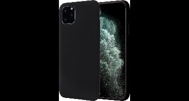 Hoesje geschikt voor iPhone 11 Pro - Matte Back Cover Microvezel Siliconen Case Hoes Zwart
