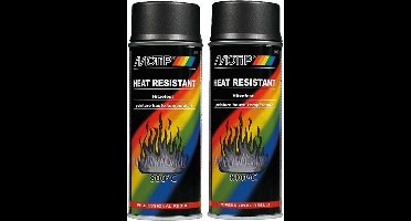 Motip Hittebestendige Lak - Donker Antraciet - 400 ml - 2 Stuks!