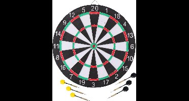 Masterdarts Dartbord tweezijdig - Ø 42 cm - Inclusief 6 pijlen en marker - Rood/Groen