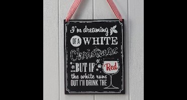 Houten bord - Wijn - Krijtbord - Vintage Noel