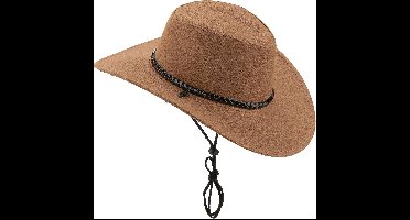 Vegaoo - Bruine suède cowboyhoed voor volwassenen